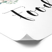 Grüneukalyptus verlasse Elefantennahrungszeichen Poster (Ecke)