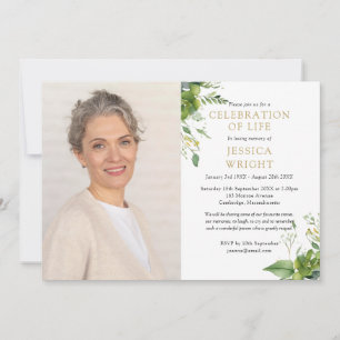 Grünfeier Des Lebens Trauerfoto Einladung