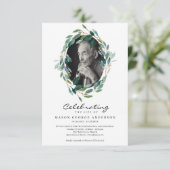 Grünfeier des Lebensdenkmals mit Foto Einladung (Stehend Vorderseite)