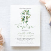 Grünfläche Farbe Kalligrafie Taufe Einladung