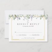 Grünfläche von Sage und Lilac RSVP Karte (Vorderseite)