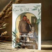 Grünflächen Blätter Foto Arch Save the Date Einladung