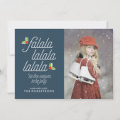 Grünflächen des Holly Christmas-Fotos Feiertagskarte (Vorderseite)