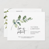 Grünflächen Minimal, Liebe ist geduldig, Wed versc Postkarte (Vorne/Hinten)