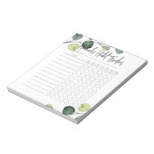 Grünflächen Minimal Script Habit Tracker Notepad Notizblock (Rotiert)