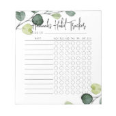 Grünflächen Minimal Script Habit Tracker Notepad Notizblock (Vorderseite)