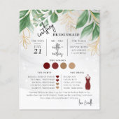 Grünflächen Minimal Text Script Bridesmaid Info Ca (Vorderseite)