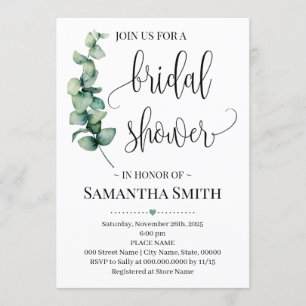 Grünflächen-minimalistischer Brautparty-Polteraben Einladung