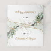 Grünflächen von Boho Eukalyptus zweigen Imitate Go Platzkarte (Außenseite Aufgefaltet)