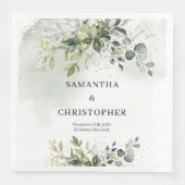 Grünflächen von Boho Eukalyptus zweigen Imitate Go Serviette (Vorderseite)