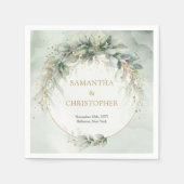 Grünflächen von Boho Eukalyptus zweigen Imitate Go Serviette (Vorderseite)