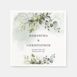 Grünflächen von Boho Eukalyptus zweigen Imitate Go Serviette