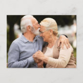 Grünflächen zum 50. Jubiläum 2 Fotos Save the Date Ankündigungspostkarte (Rückseite)