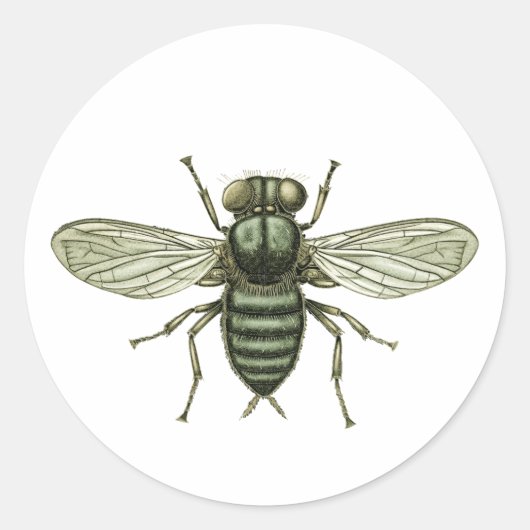 Grünfliege Runder Aufkleber (Vorderseite)