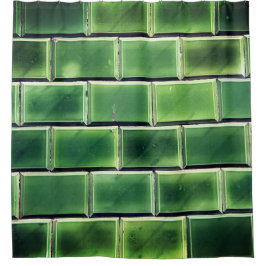 Grünfliesen Duschvorhang