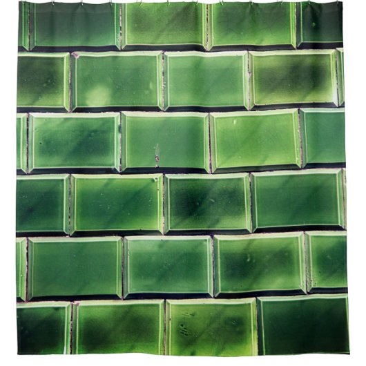Grünfliesen Duschvorhang (Vorderseite)