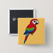 Grünflügeliger Macaw Button (Vorne & Hinten)