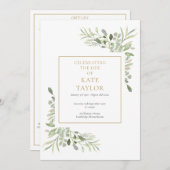 Grünfoliage Beerdigung des Dienstprogramms Einladung (Vorne/Hinten)