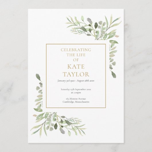 Grünfoliage Beerdigungsorden Programm (Vorderseite)