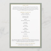 Grünfoliage Beerdigungsorden Programm (Rückseite)