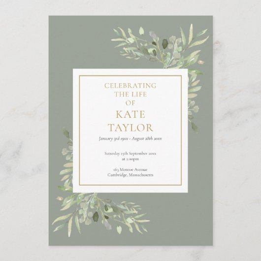 Grünfoliage Beerdigungsorden Programm (Vorderseite)