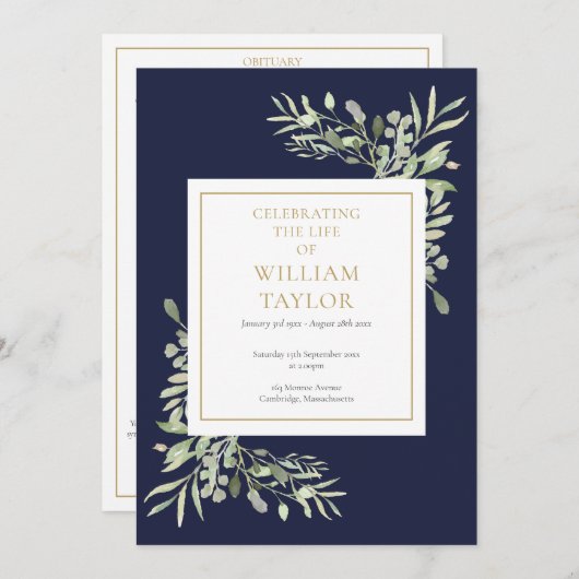 Grünfoliage Beerdigungsorden Programm (Vorne/Hinten)