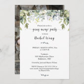 Grünfoliage-Bewegung weg Party Foto Einladung (Vorne/Hinten)