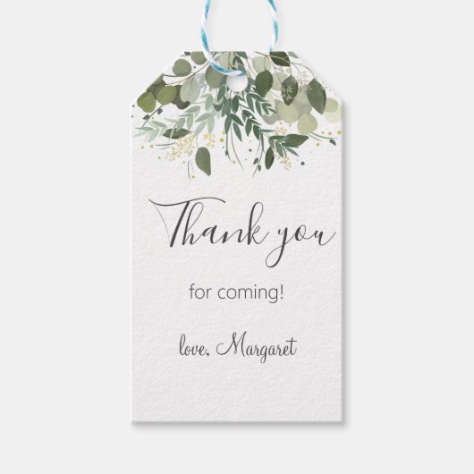 Grünfoliage Eucalyptus Gift Tags Geschenkanhänger (Vorderseite)