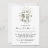 Grünfoliage Gender Neutral Baptismus Gebet Einladung (Vorderseite)