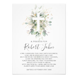 Grünfoliage Gender Neutral Baptismus Gebet Fotodruck