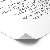 Grünfoliage Gender Neutral Baptismus Gebet Poster (Ecke)