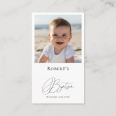 Grünfoliage Gender Neutral Baptismus Gebet Telefonnummerkarte (Rückseite)