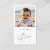 Grünfoliage Gender Neutral Baptismus Gebet Visitenkarte (Rückseite)