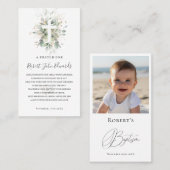 Grünfoliage Gender Neutral Baptismus Gebet Visitenkarte (Vorne/Hinten)