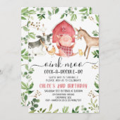 Grünfoliage Landtiere 2. Geburtstag Einladung (Vorne/Hinten)