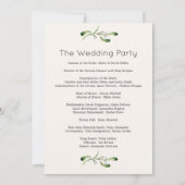 Grünfoliage Poinsettia Hochzeitsprogramm Einladung (Rückseite)