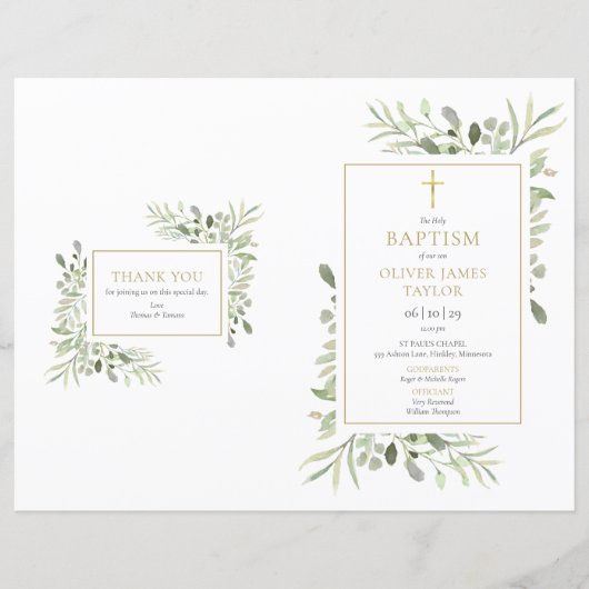 Grünfoliage Taufen Weihnachtsprogramm (Vorderseite)