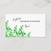 Grünfolie | Calligraphy Bridal Display Showdusche Begleitkarte (Rückseite)