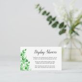 Grünfolie | Calligraphy Bridal Display Showdusche Begleitkarte (Stehend Vorderseite)