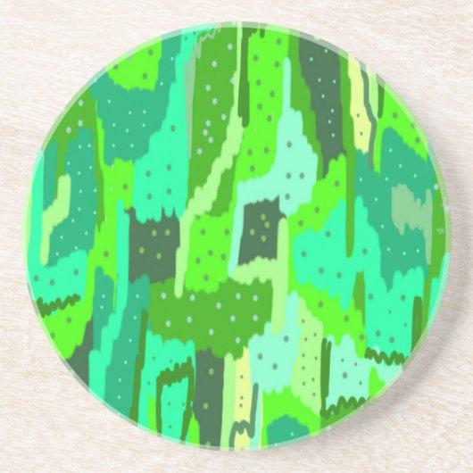 Grünfolien Abstrakt Getränkeuntersetzer (Vorne)