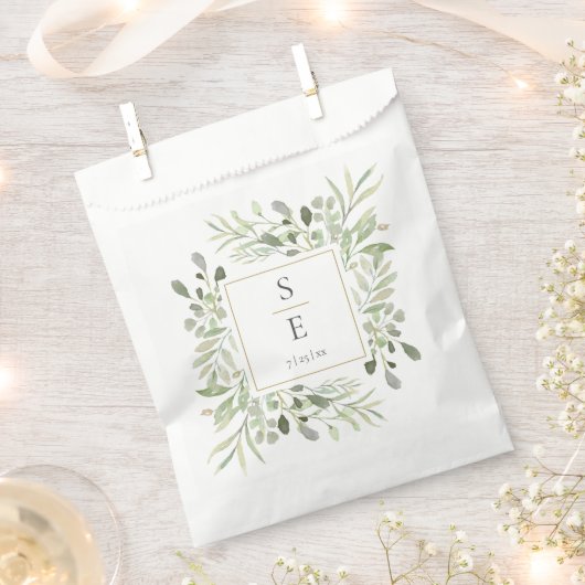 Grünfolien-Monogramm-Hochzeit Geschenktütchen (Ausgeschnitten)