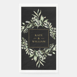 Grünfolien Schwarz und Gold Hochzeitspapier Serviette