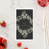 Grünfolien Schwarz und Gold Hochzeitspapier Serviette (Beispiel)