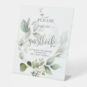 Grünfolien Unterschreiben Unsere Gästebücher Pedes Sockelschild (Vorderseite)