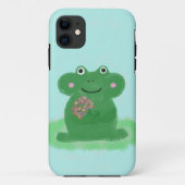 Grünfrosch mit Blume Case-Mate iPhone Hülle (Rückseite)