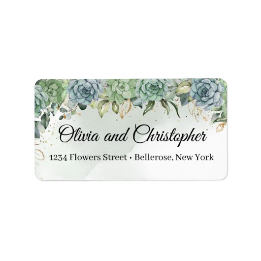 Grünfutter, Eukalyptus, Goldrahmen Adressaufkleber (Vorne)