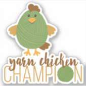 Grüngarn Hühnerchampion Custom-Cut Stickers Aufkleber (Vorderseite)