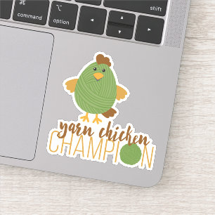 Grüngarn Hühnerchampion Custom-Cut Stickers Aufkleber