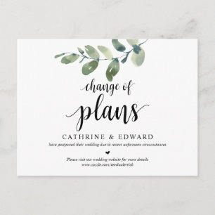 Grüngarten, Ankündigung, verschoben Postkarte