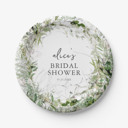 Grüngarten Brautparty Papierplatte Pappteller (Vorderseite)